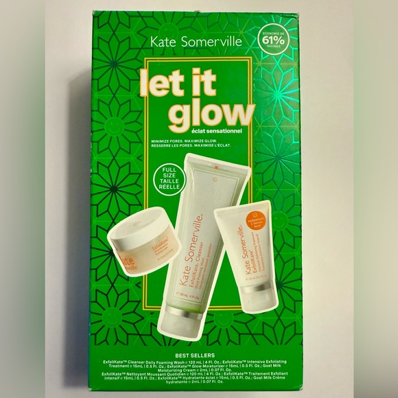 Kate Somerville Let It Glow Trio (Limited Edition) $92 Value NEW IN UNOPENED BOX - Picture 2 of 8